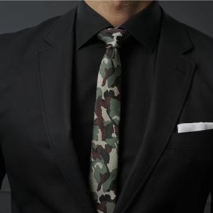 Green and Brown Camouflage Tie
